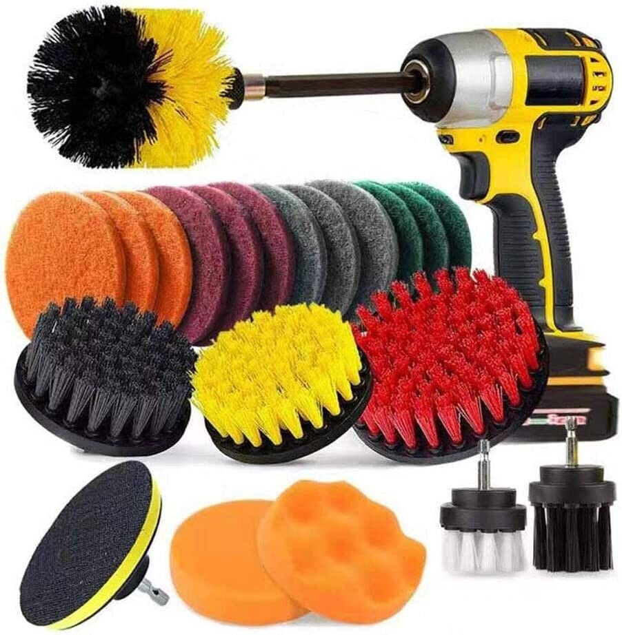 22 Piece Drill Brush Attachment Set with Extend Long Attachment, Yanyoung Power