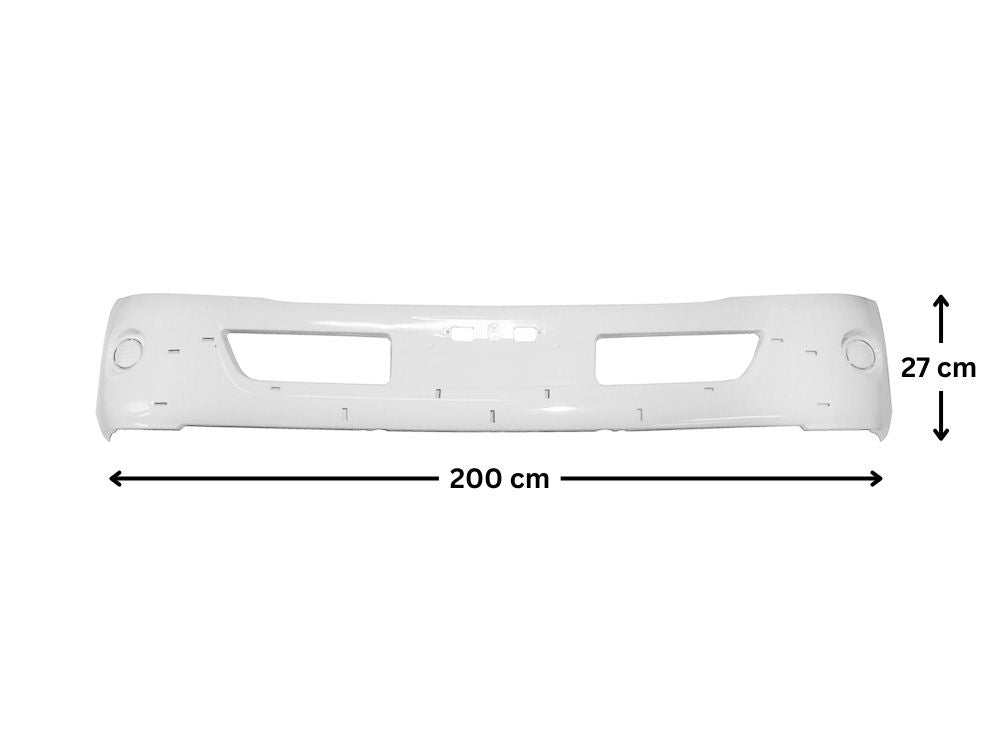 Front Bumper Bar  –  With Holes for Chrome Mould  –  Without Mould  –  Wide Cab  –  To Suit Hino 300 Series / Dutro (10/11-On)