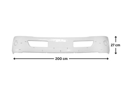 Front Bumper Bar  –  With Holes for Chrome Mould  –  Without Mould  –  Wide Cab  –  To Suit Hino 300 Series / Dutro (10/11-On)