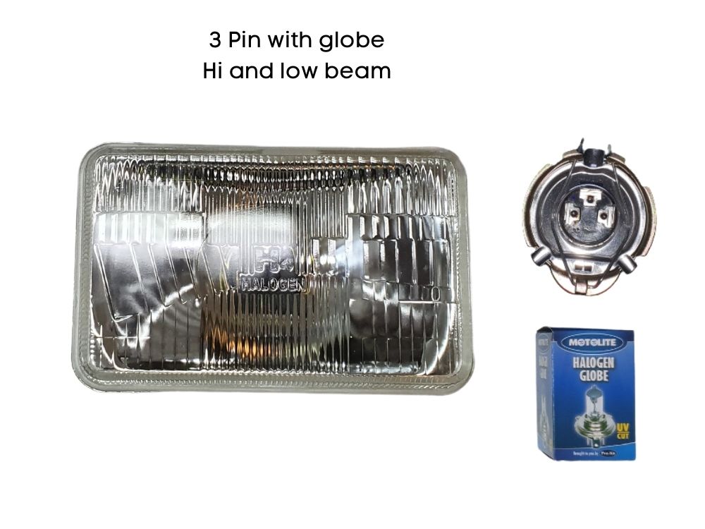 HeadLamp Head Light  –  Outer  –  Square  –  3 Pin  –  Hi/Low  –  FD / To Suit Hino FF/To Suit Hino FG/GD (82-91)