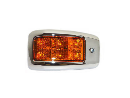 Door Flasher R/H Right Hand = L/H Left Hand  –  Sold As a Pair- LED  –  Amber  –  With Chrome Mould  –  To Suit Hino Ranger Pro (03-17)