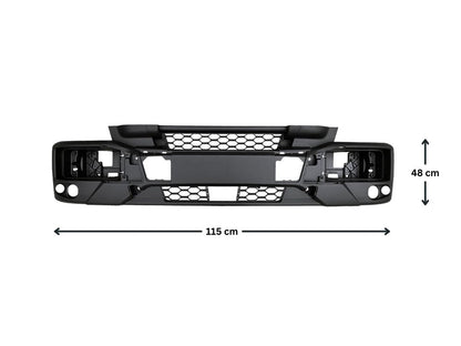 Front Bumper Bar  –  With Fog & Flasher Holes  –  Low Bar  –  To Suit Iveco Eurocargo ML120 / ML160 / ML180 (16-On)