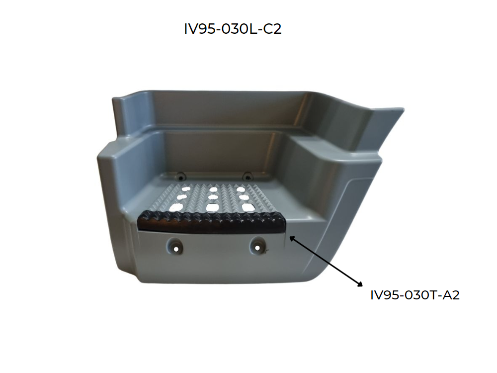 Step Panel L/H Left Hand  –  Single Step  –  Lower  –  Light Grey  –  To Suit Iveco Stralis AT / AD / AS (01-07)