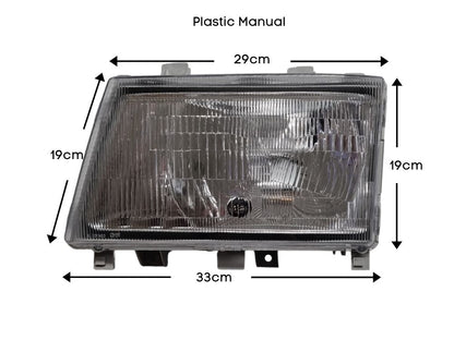 HeadLamp Head Light L/H Left Hand  –  Plastic Lens  –  To Suit Mitsubishi Canter FE7 / FE8 (09-11)