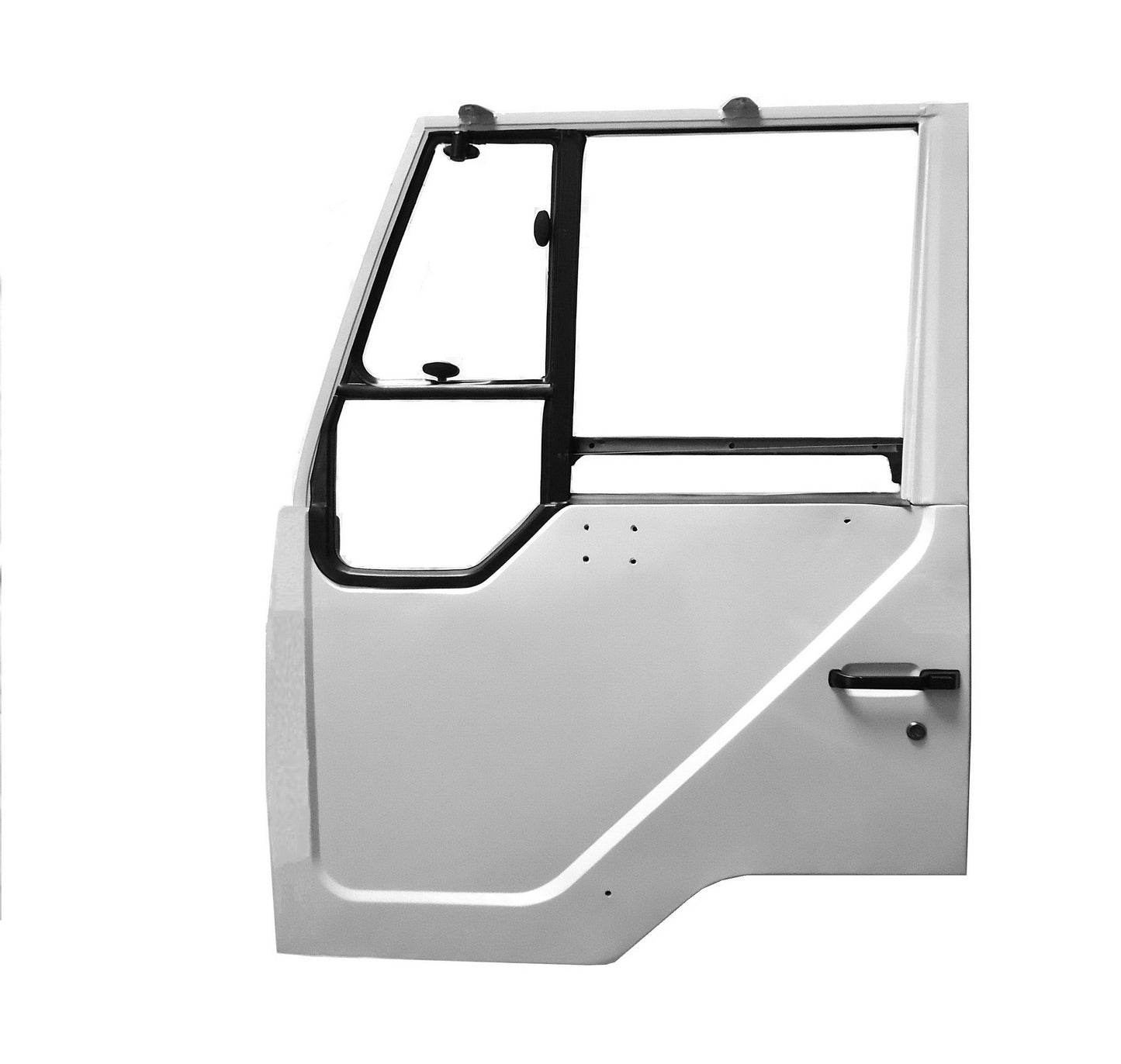 Door Complete L/H Left Hand  –  With Mirror Arm Holes  –  White  –  B Grade Quality  –  To Suit Mitsubishi Fighter FK4 / FM5 (86-96)