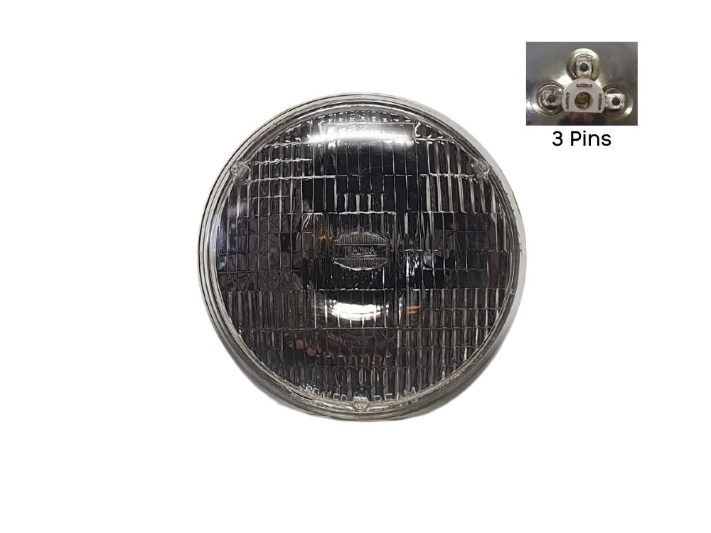 HeadLamp Head Light  –  Outer  –  Round  –  7 Inch  –  3 Pin  –  To Suit Mitsubishi Fighter FK4 / FM5 (86-96)