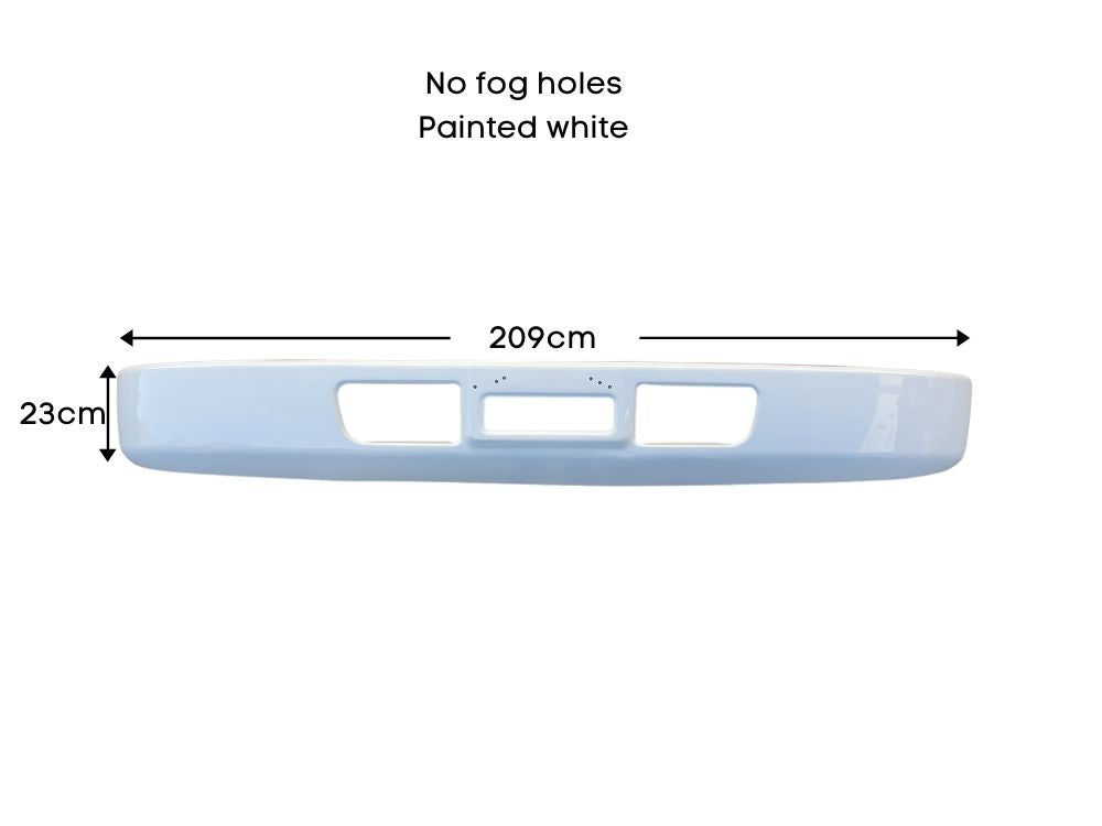 Front Bumper Bar  –  Without Fog Lamp Holes  –  Painted White  –  To Suit Mitsubishi Fighter FK / FM / FN (96-08)