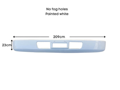 Front Bumper Bar  –  Without Fog Lamp Holes  –  Painted White  –  To Suit Mitsubishi Fighter FK / FM / FN (96-08)