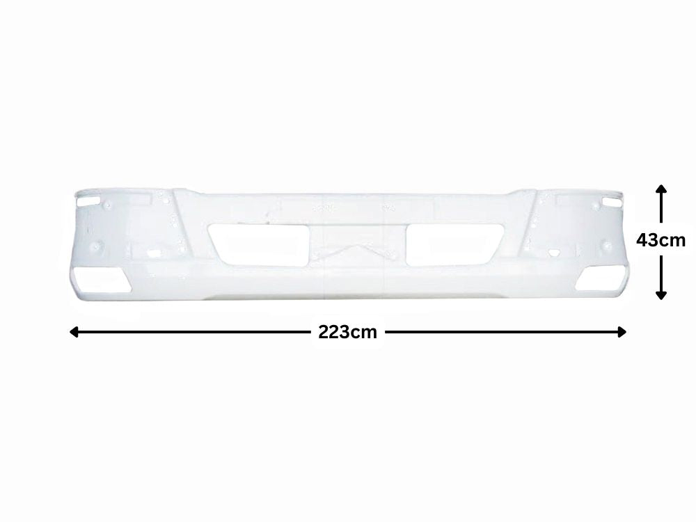 Front Bumper Bar  –  Painted White  –  With HeadLamp Head Light Holes  –  Wide Cab  –  FM/FN (11-19)