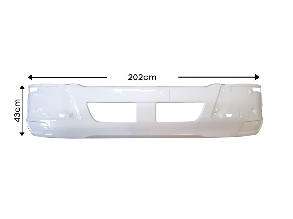 Front Bumper Bar  –  Painted White  –  Without HeadLamp Head Light Holes  –  To Suit Mitsubishi Fighter FM (08-11)