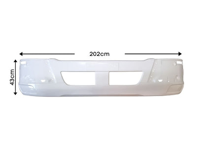 Front Bumper Bar  –  Painted White  –  Without HeadLamp Head Light Holes  –  To Suit Mitsubishi Fighter FM (08-11)