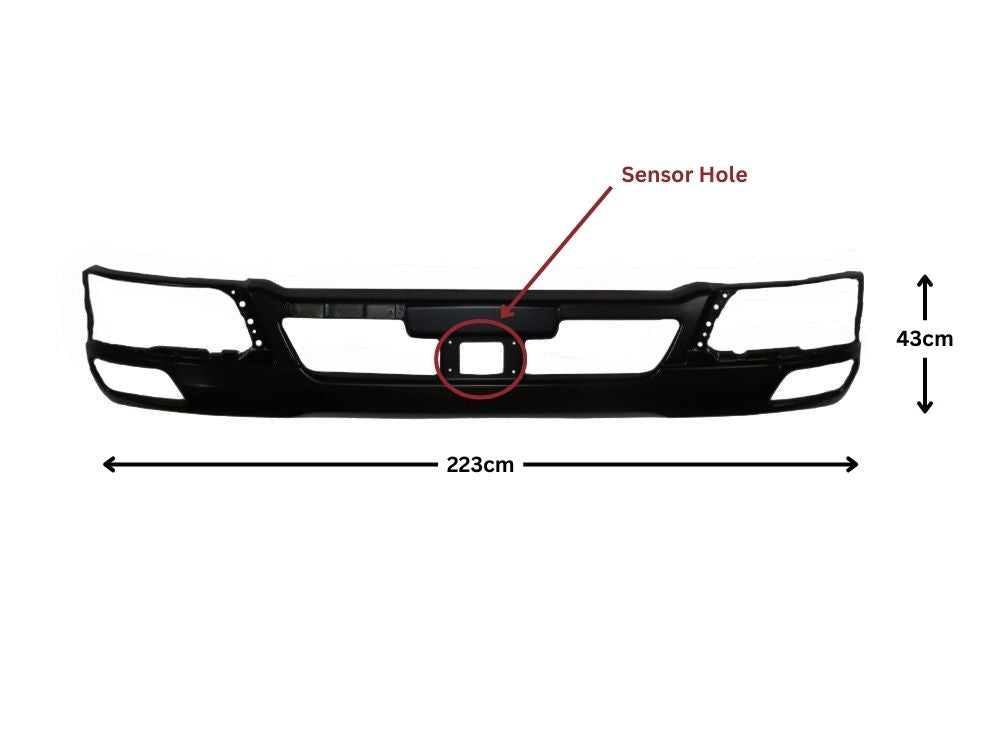 Front Bumper Bar  –  With Fog & Radar Hole  –  Wide Cab  –  To Suit Mitsubishi Fighter FM / FN (19-On)