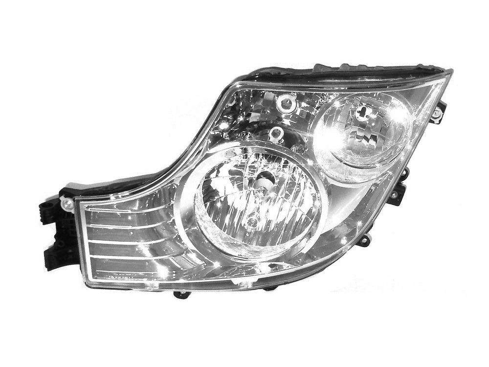 HeadLamp Head Light L/H Left Hand  –  Manual Adjust  –  With Round Fog Lamps  –  To Suit Mercedes Actros MP4 Bigspace (16-On)