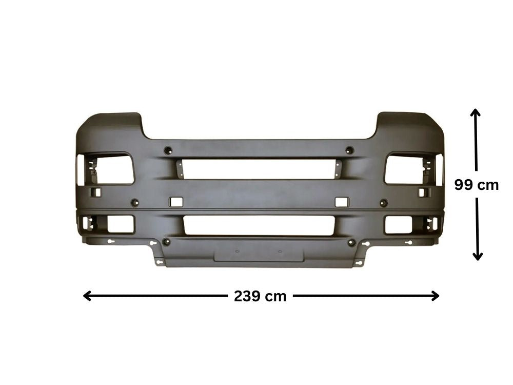 Front Bumper Bar  –  High Bar  –  Dark Grey  –  Wide Cab  –  To Suit MAN TGA XL / XXL (00-09)