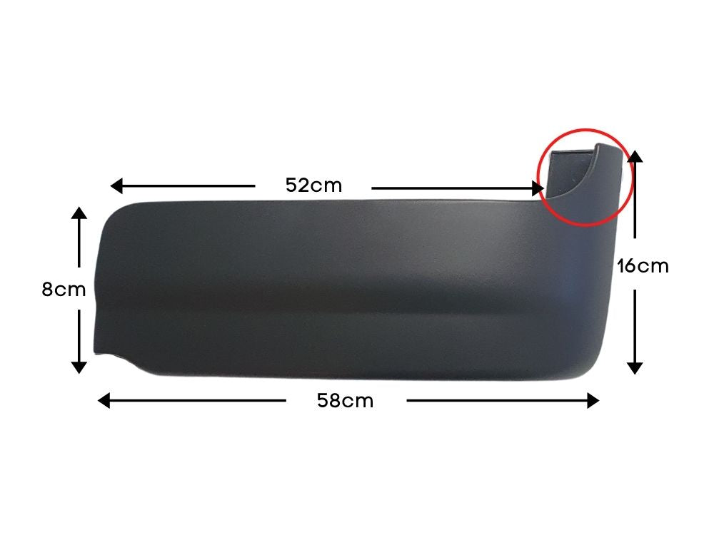 Front Bumper Bar End L/H Left Hand  –  High Bar  –  Dark Grey  –  Wide Cab  –  To Suit MAN TGA XL / XXL (00-09)