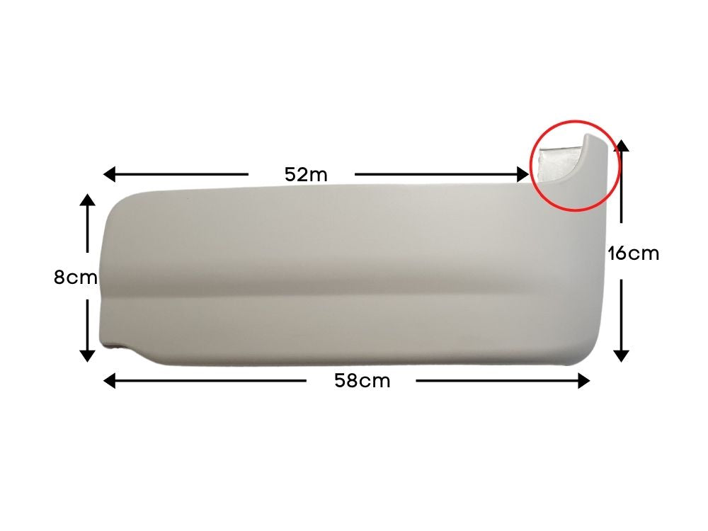 Front Bumper Bar End L/H Left Hand  –  High Bar  –  White  –  Wide Cab  –  To Suit MAN TGA XL / XXL (00-09)