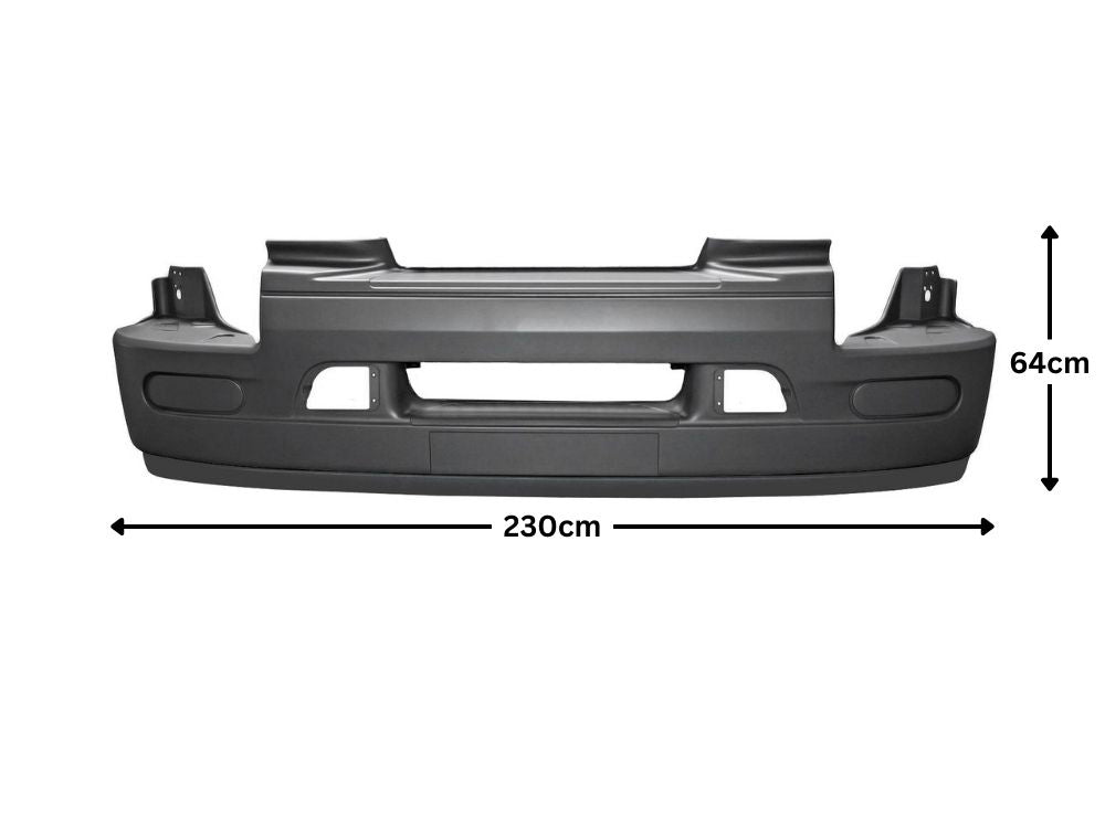 Front Bumper Bar  –  High Bar  –  Without Fog Lamp Holes  –  Without Mesh / Caps  –  To Suit Renault Premium / Mack Quantum (99-06)