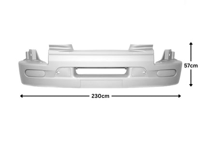 Front Bumper Bar  –  Low Bar  –  Without Fog Lamp Holes  –  Without Mesh / Caps  –  To Suit Renault Premium / Mack Quantum (99-06)