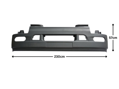 Front Bumper Bar  –  Low Bar  –  With Fog Lamp Holes  –  Without Mesh / Caps  –  To Suit Renault Premium / Mack Quantum (99-06)