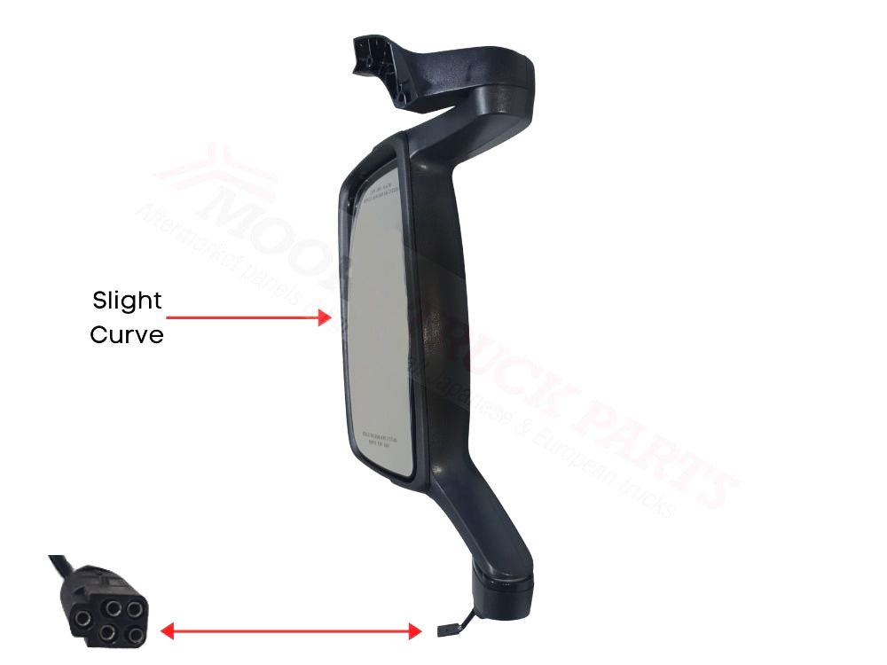 Mirror Head L/H Left Hand  –  Curved  –  Without Spotter  –  To Suit Volvo FH / To Suit Volvo FM (02-07)