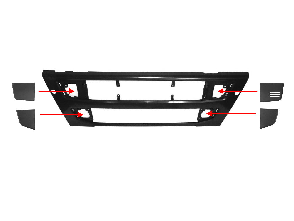 Grille Panel  –  Lower  –  Black  –  To Suit Volvo FM (08-13)