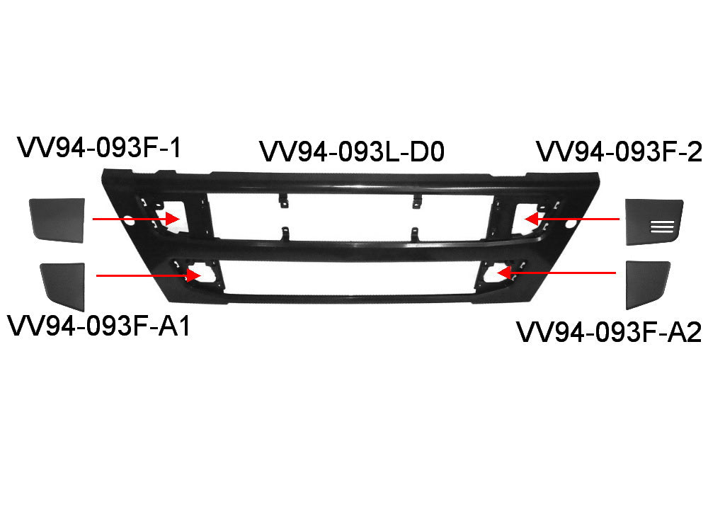 Grille Panel  –  Lower  –  Black  –  To Suit Volvo FM (08-13)