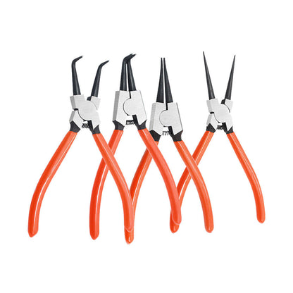 4-Piece 7" Circlip Pliers Internal External Bent Straight Snap Ring Tool Set